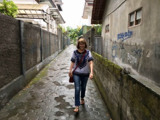 Walking in an alley in Yogya